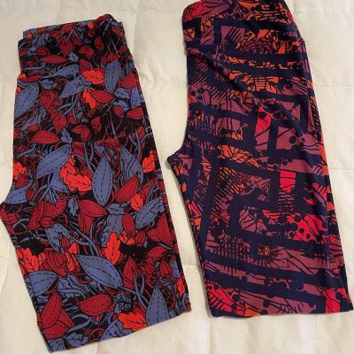 Women’s One Size Lularoe Leggings Lot Of 2 Multi Color NWOT